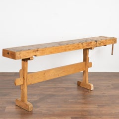Antique Rustic Narrow Console Table Carpenter's Work Table, Denmark, circa 1900s