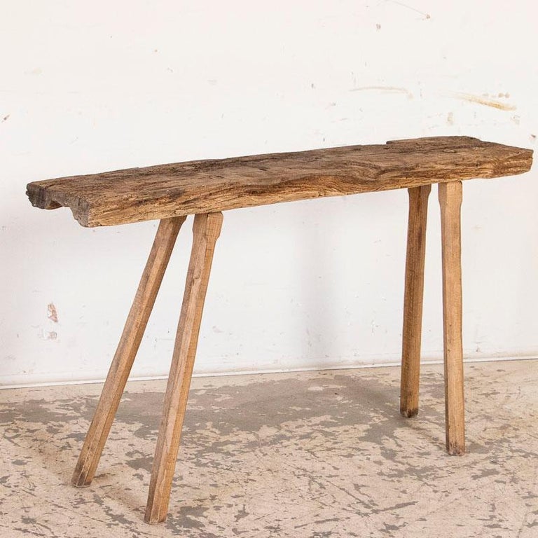 Antique Rustic Narrow Console Table with Splay Legs at 1stDibs rustic