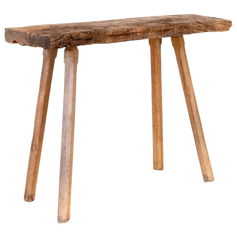 Antique Rustic Narrow Console Table with Splay Legs at 1stDibs rustic