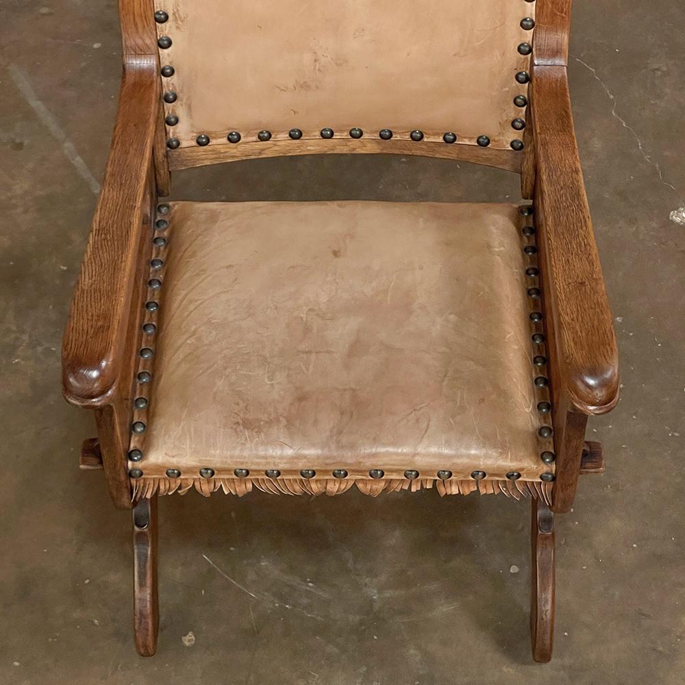 Antique Rustic Neogothic Armchair For Sale 6