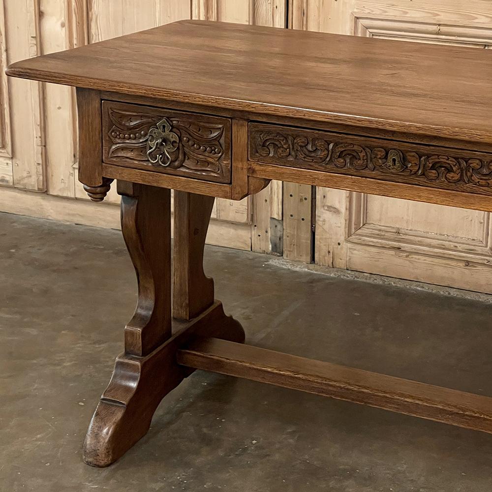Antica scrivania rustica neogotica ~ Tavolo da scrittura in vendita 2