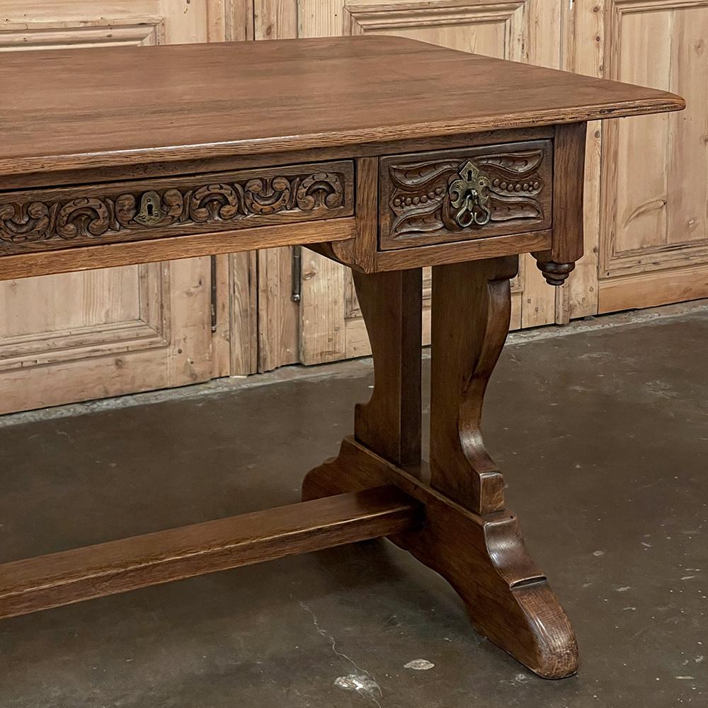 Antica scrivania rustica neogotica ~ Tavolo da scrittura in vendita 3