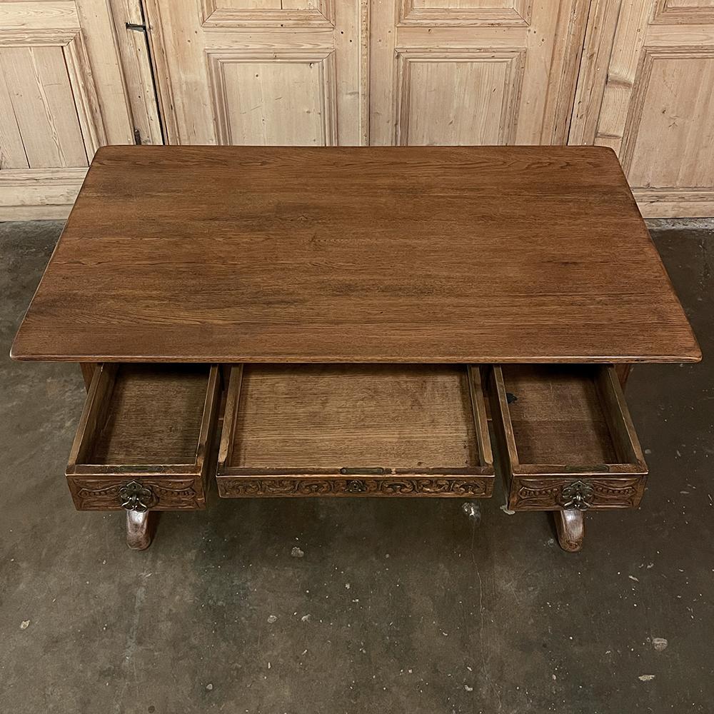 20th Century Antique Rustic Neogothic Desk ~ Writing Table For Sale