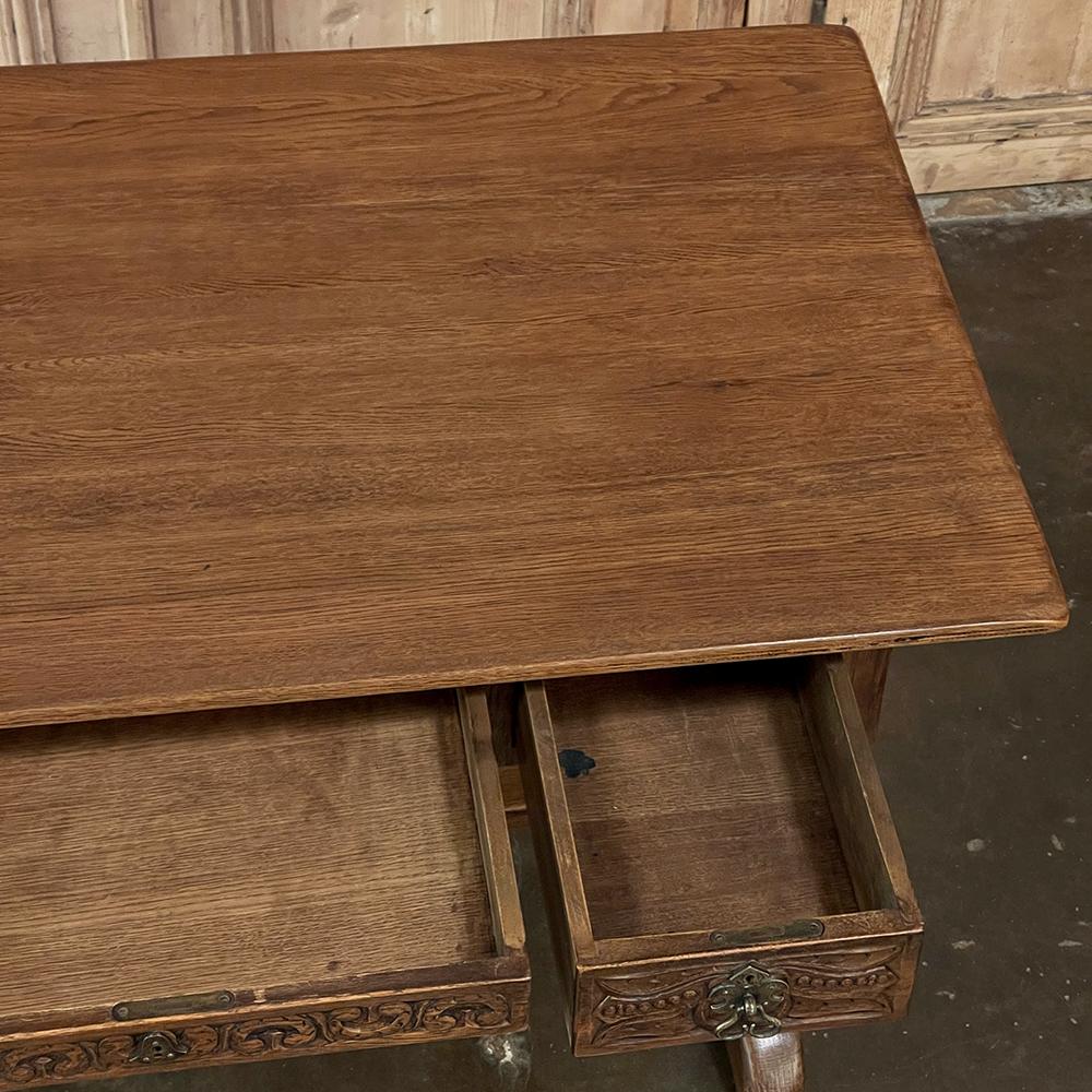 Acciaio Antica scrivania rustica neogotica ~ Tavolo da scrittura in vendita