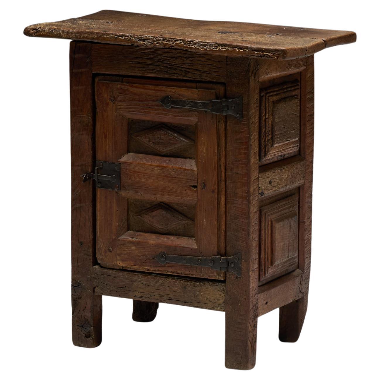 Antique Rustic Oak Cabinet, France, 19th Century