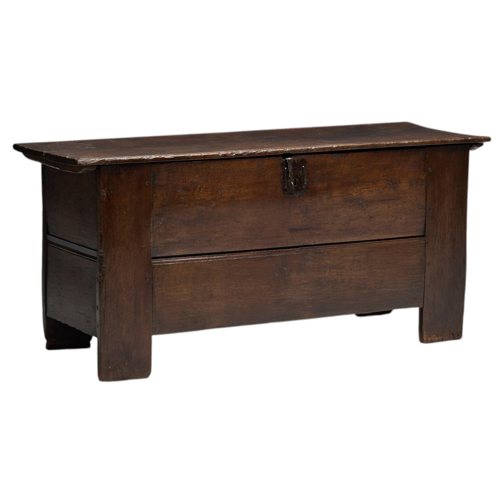 Antique Rustic Oak Coffer, England, Early 18th Century