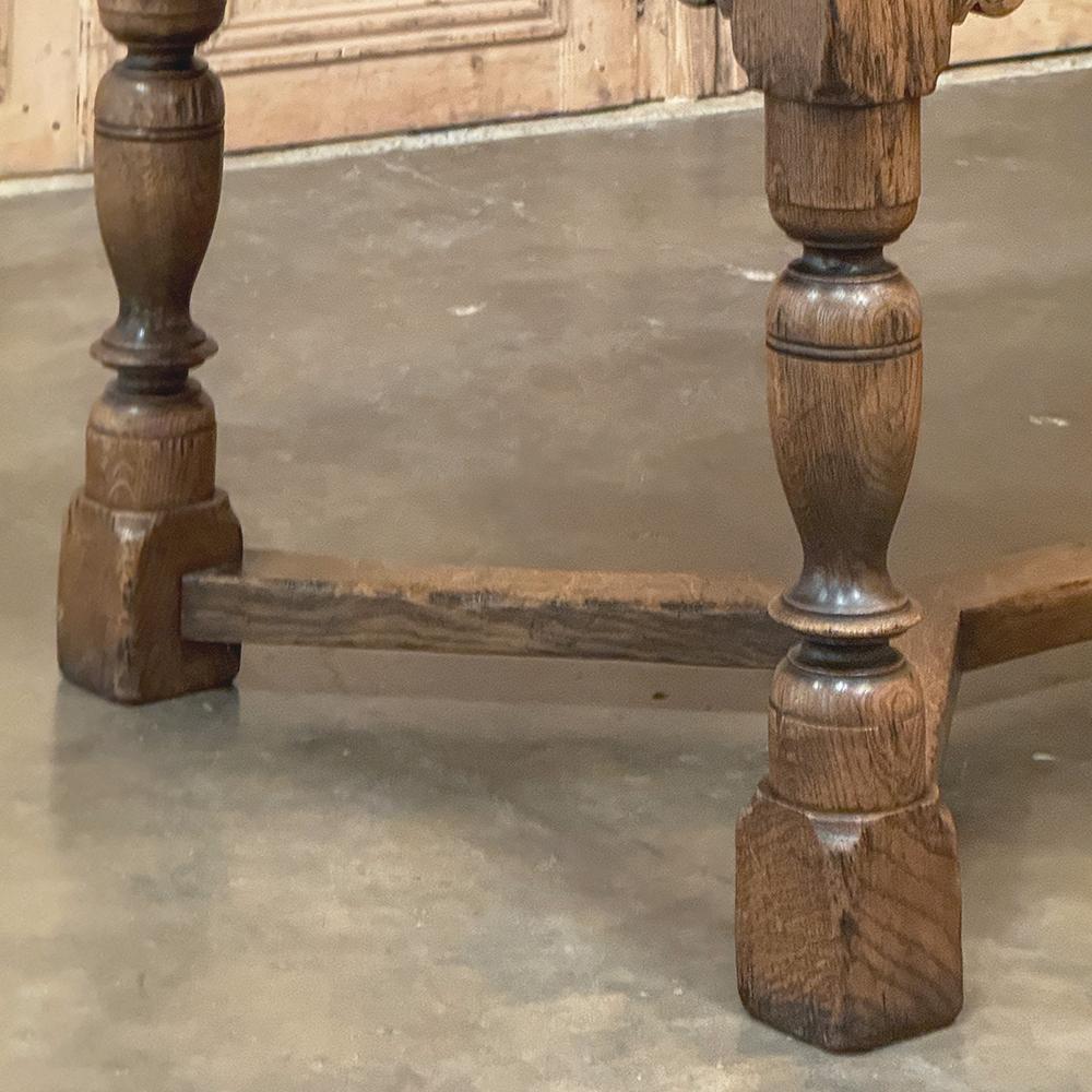 Table de salle à manger antique en chêne rustique en vente 5