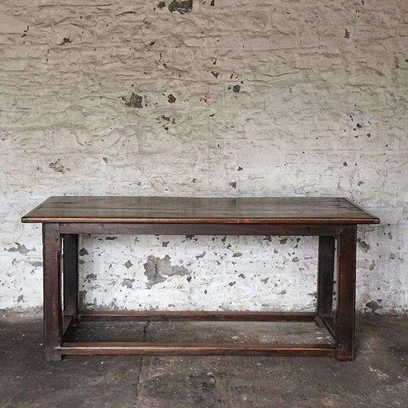 Antique Rustic Oak Refectory Farmhouse Dining Table, 18th Century 1