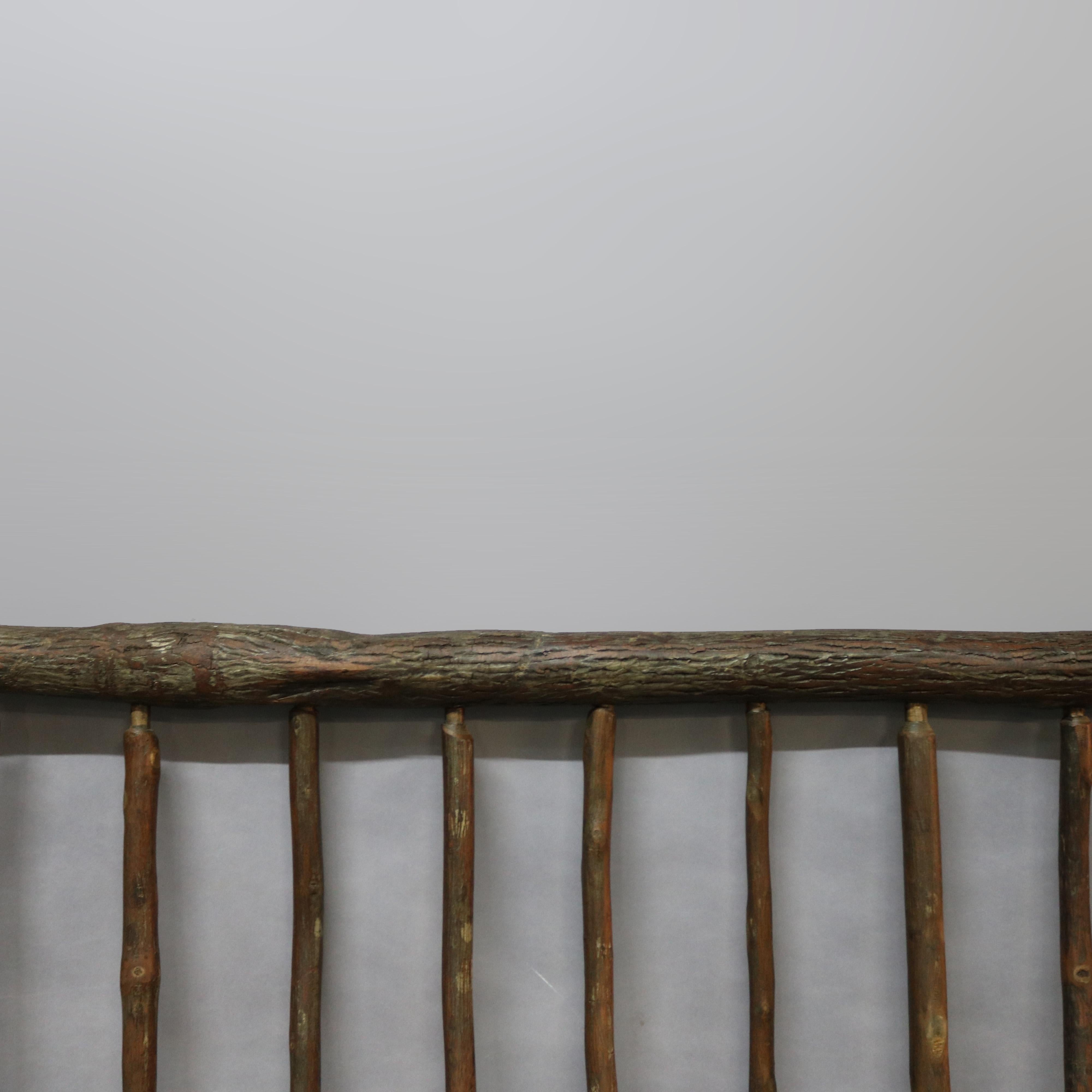 Antique Rustic Old Hickory School Adirondack Stick Form Queen Headboard, 20th C In Good Condition In Big Flats, NY