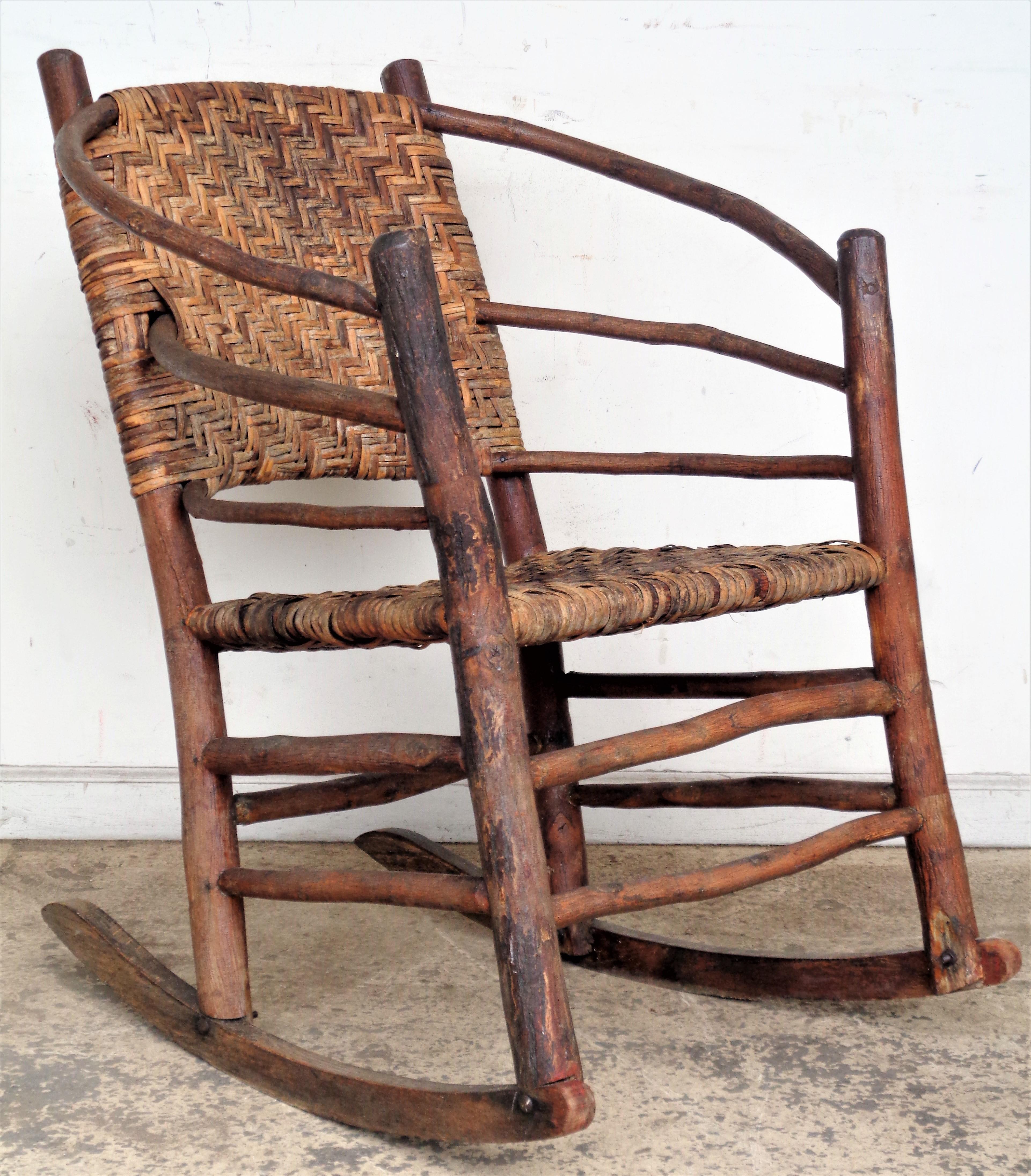 Antique Rustic Hickory Furniture - Settee, Chair, Rocker 2