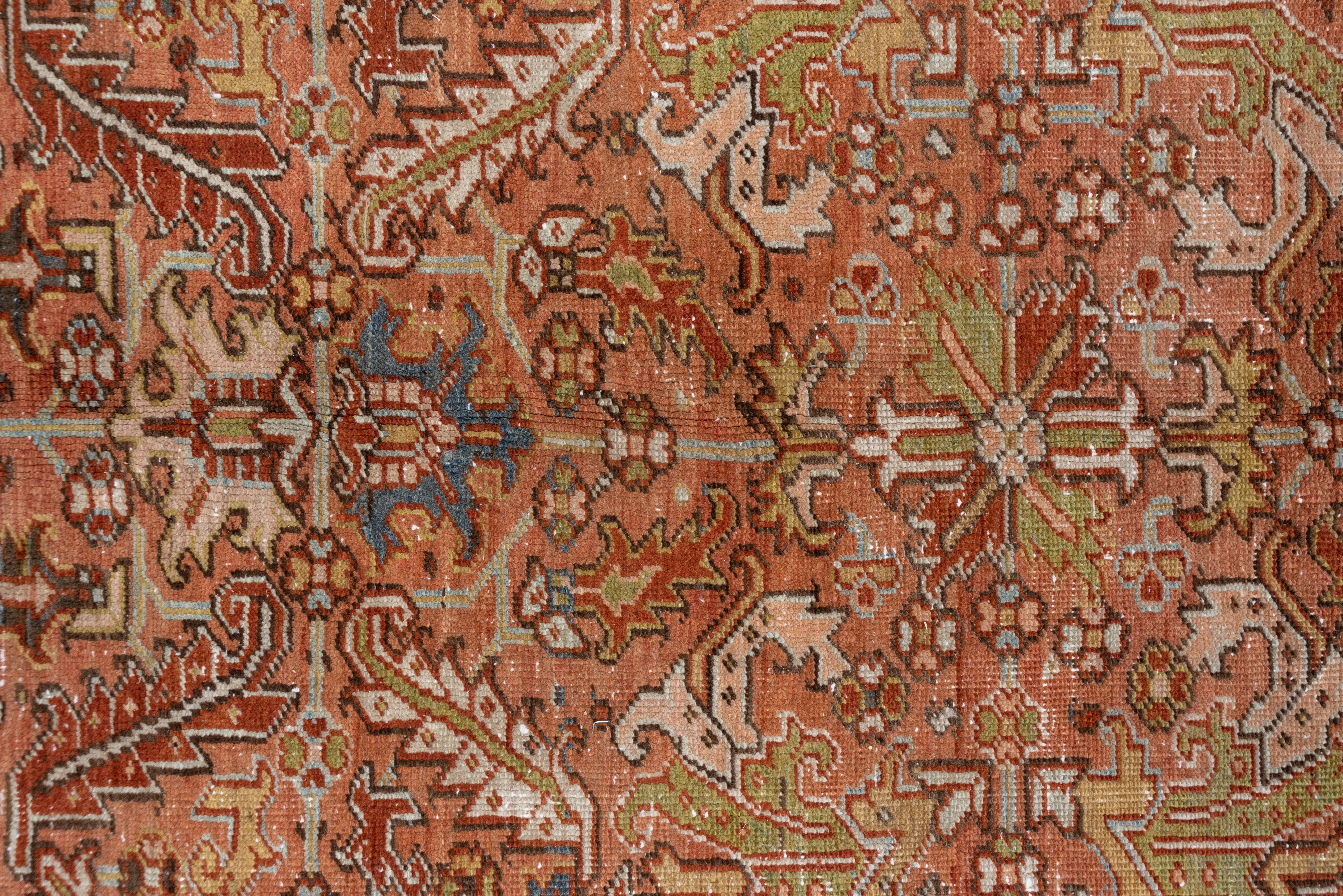 Heriz Serapi Antique Rustic Persian Heriz Carpet, circa 1920s