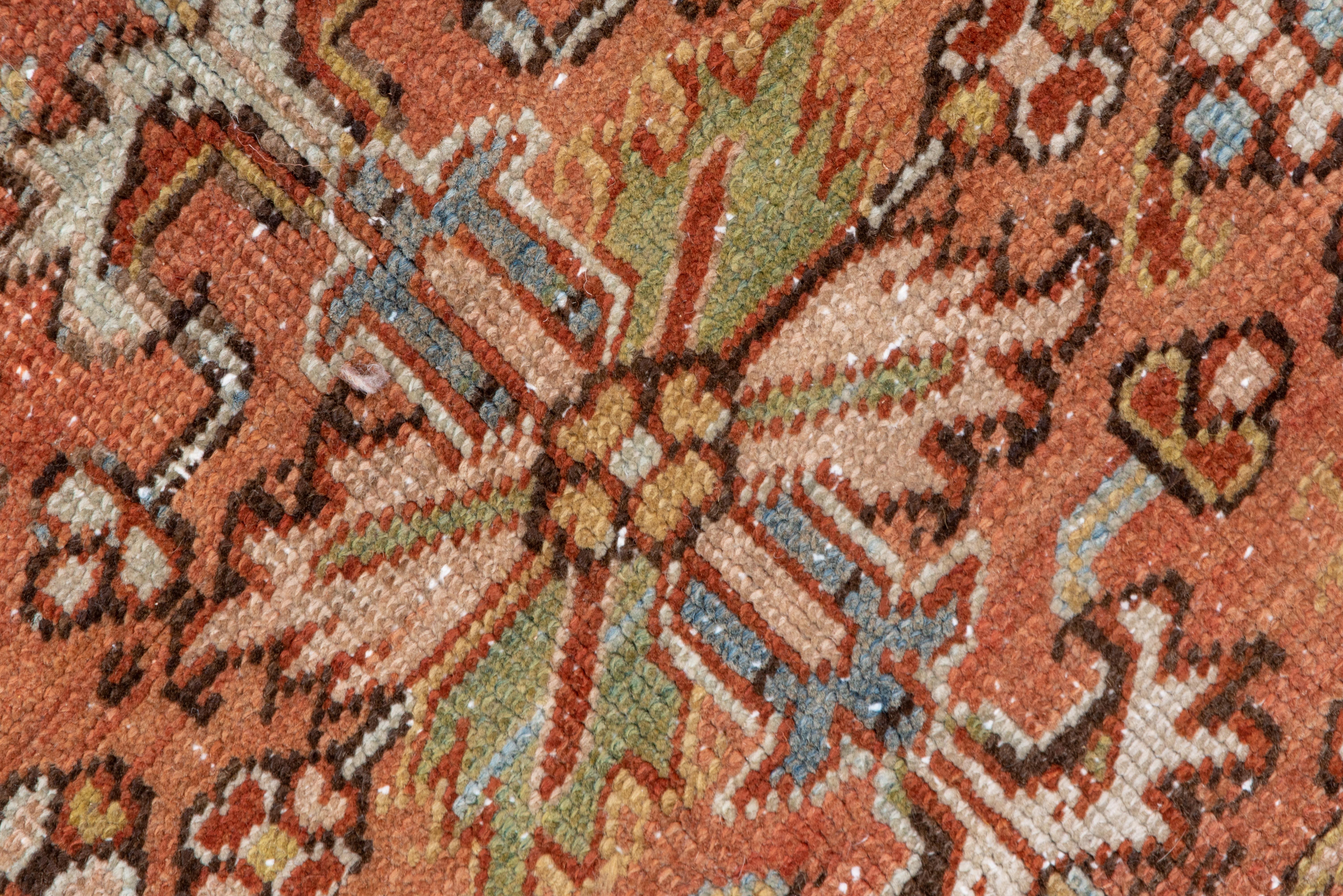 Hand-Knotted Antique Rustic Persian Heriz Carpet, circa 1920s