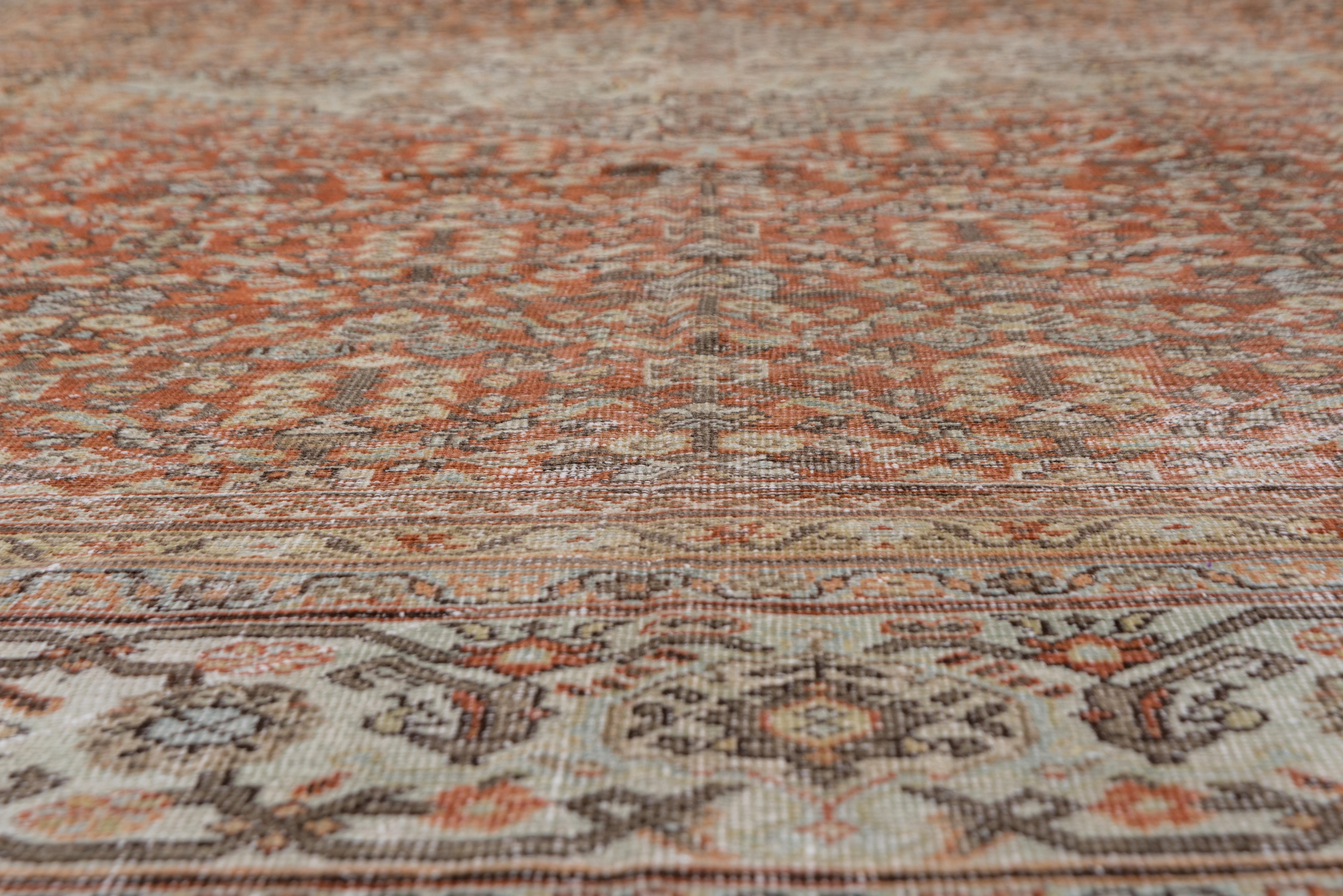 Hand-Knotted Antique Rustic Persian Mahal Carpet For Sale