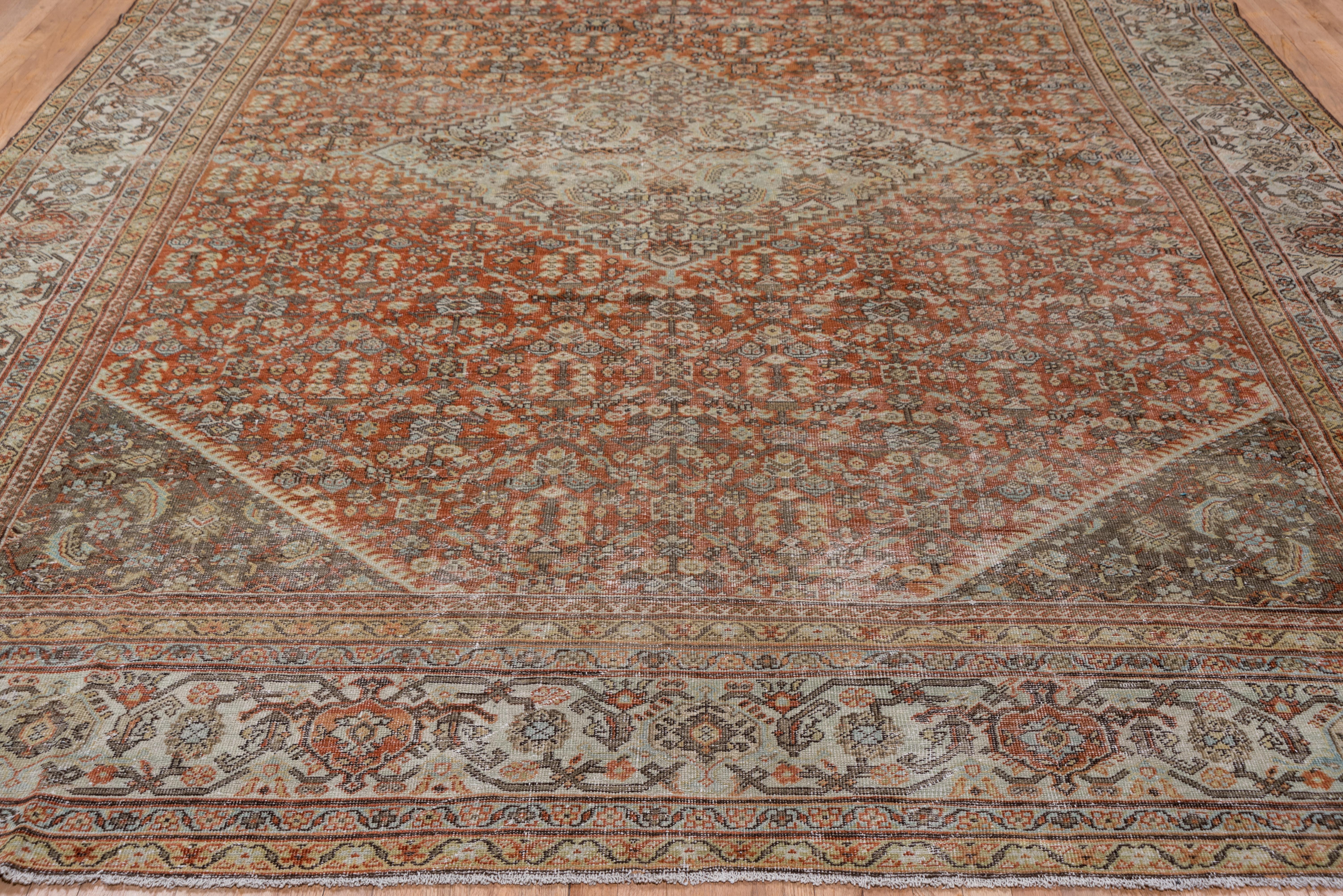 Antique Rustic Persian Mahal Carpet In Good Condition For Sale In New York, NY