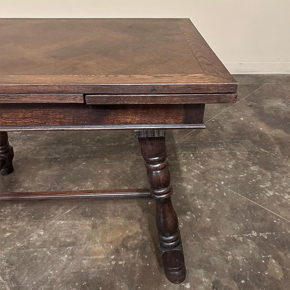 Antique Rustic Petite Draw Leaf Dining Table ~ Breakfast Table For Sale 5