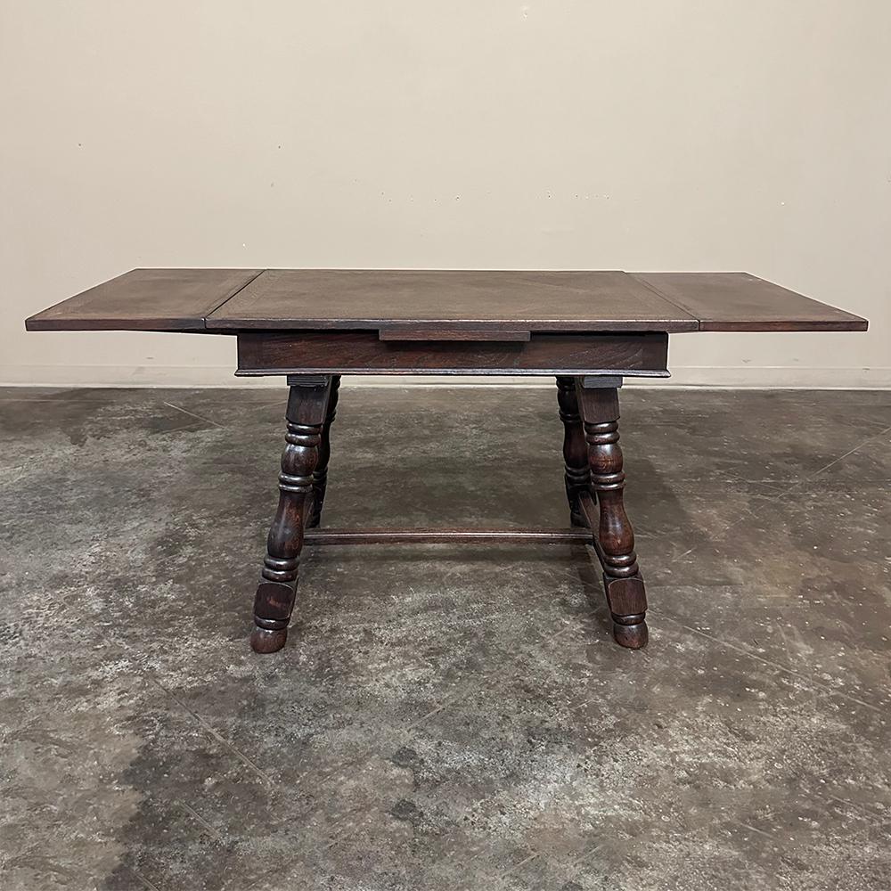 Antique Rustic Petite Draw Leaf Dining Table ~ Breakfast Table For Sale 2