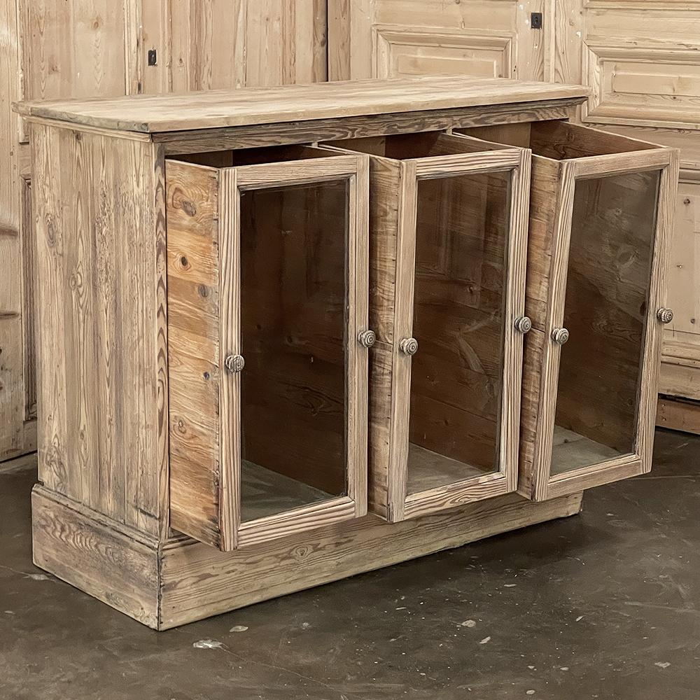 Antique Rustic Pine Bin Style Store Counter in Stripped Pine For Sale 2