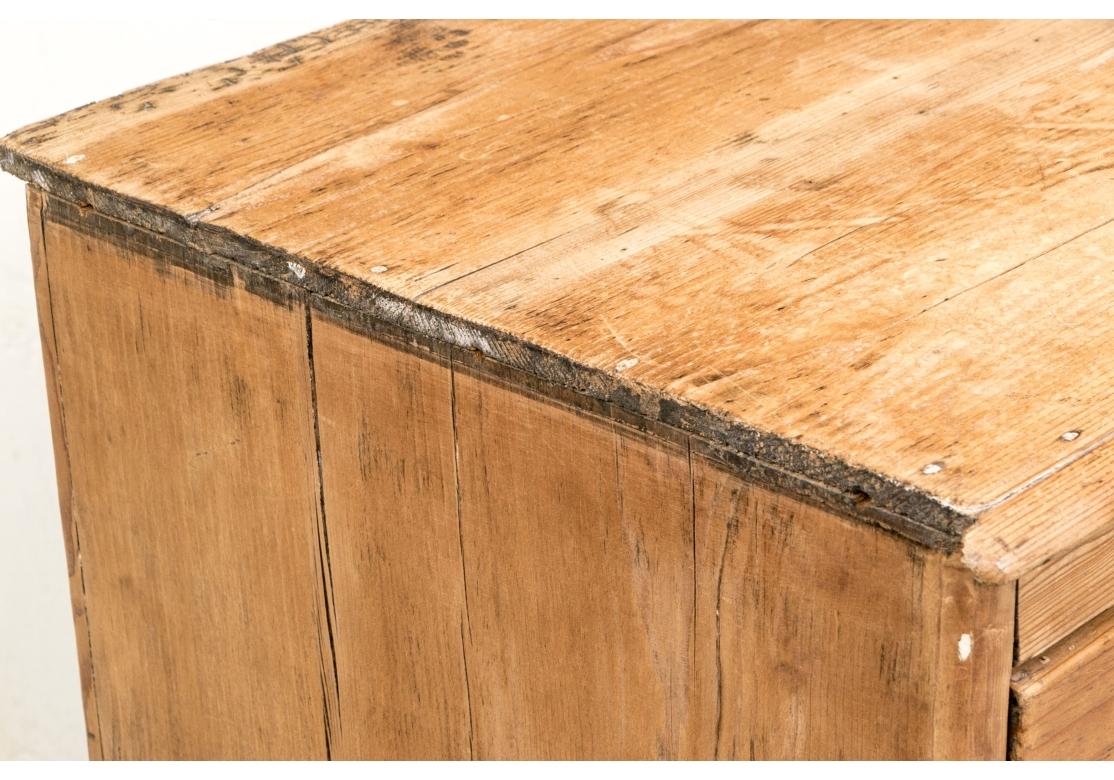 Antique Rustic Pine Chest Of Drawers In Distressed Condition In Bridgeport, CT
