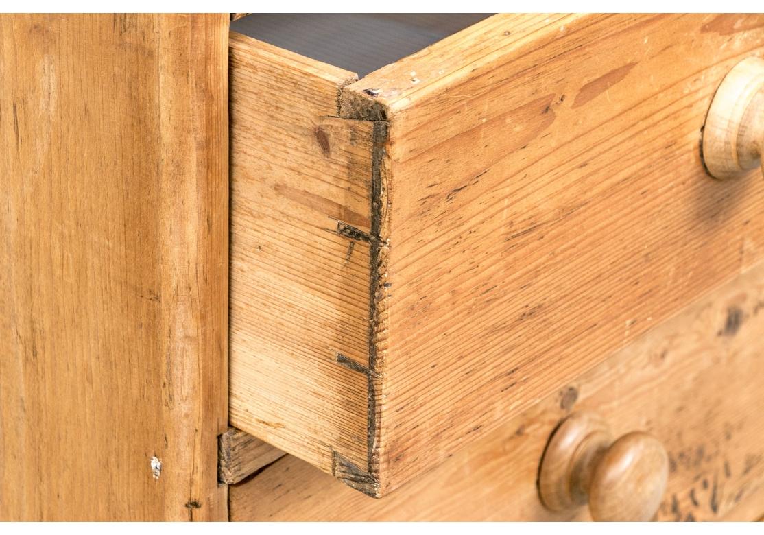 Antique Rustic Pine Chest Of Drawers 4