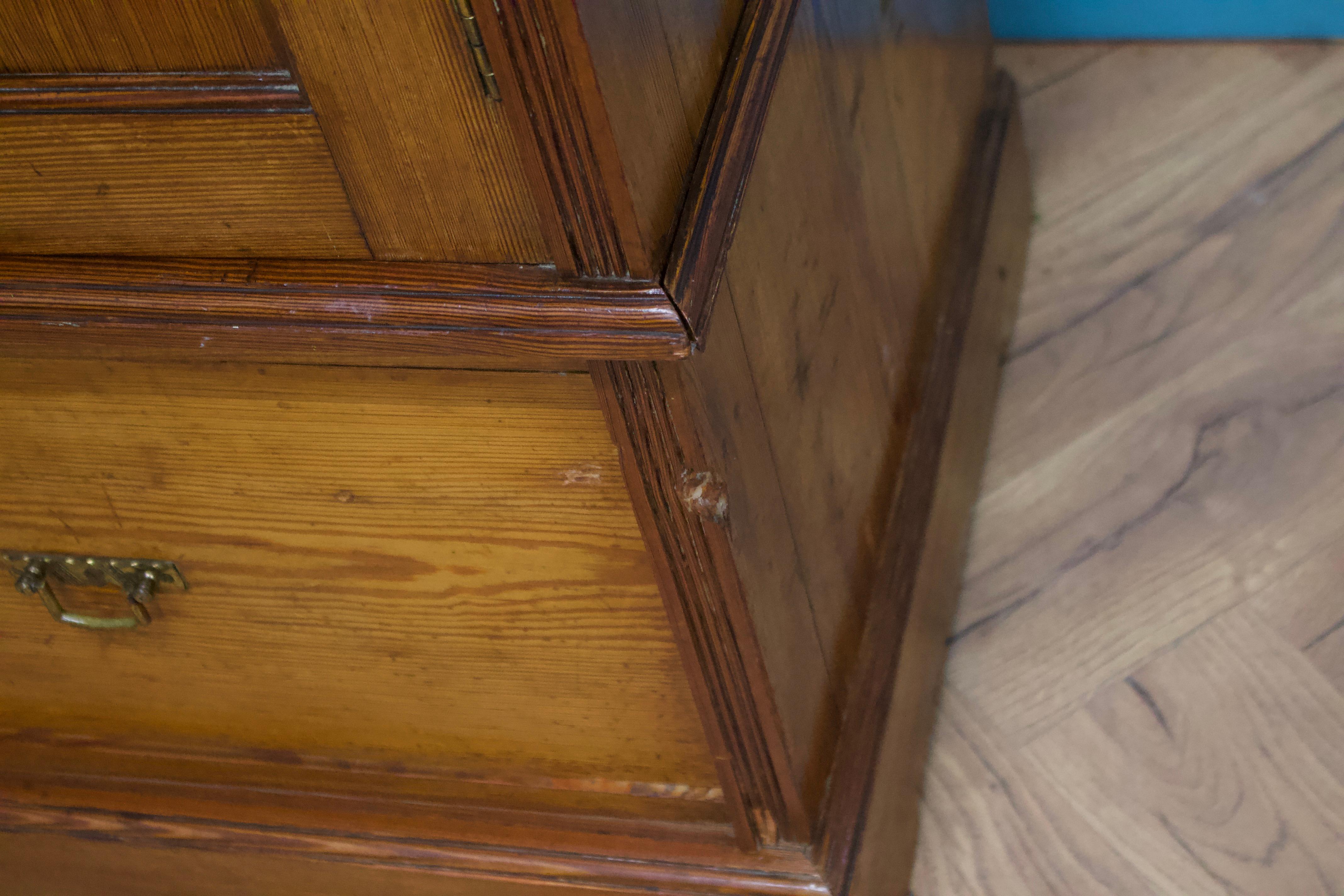 Antique Rustic Pine Wardrobe, 1900s 1