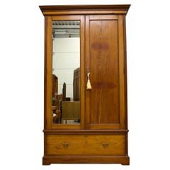 Antique Rustic Pine Wardrobe, 1900s