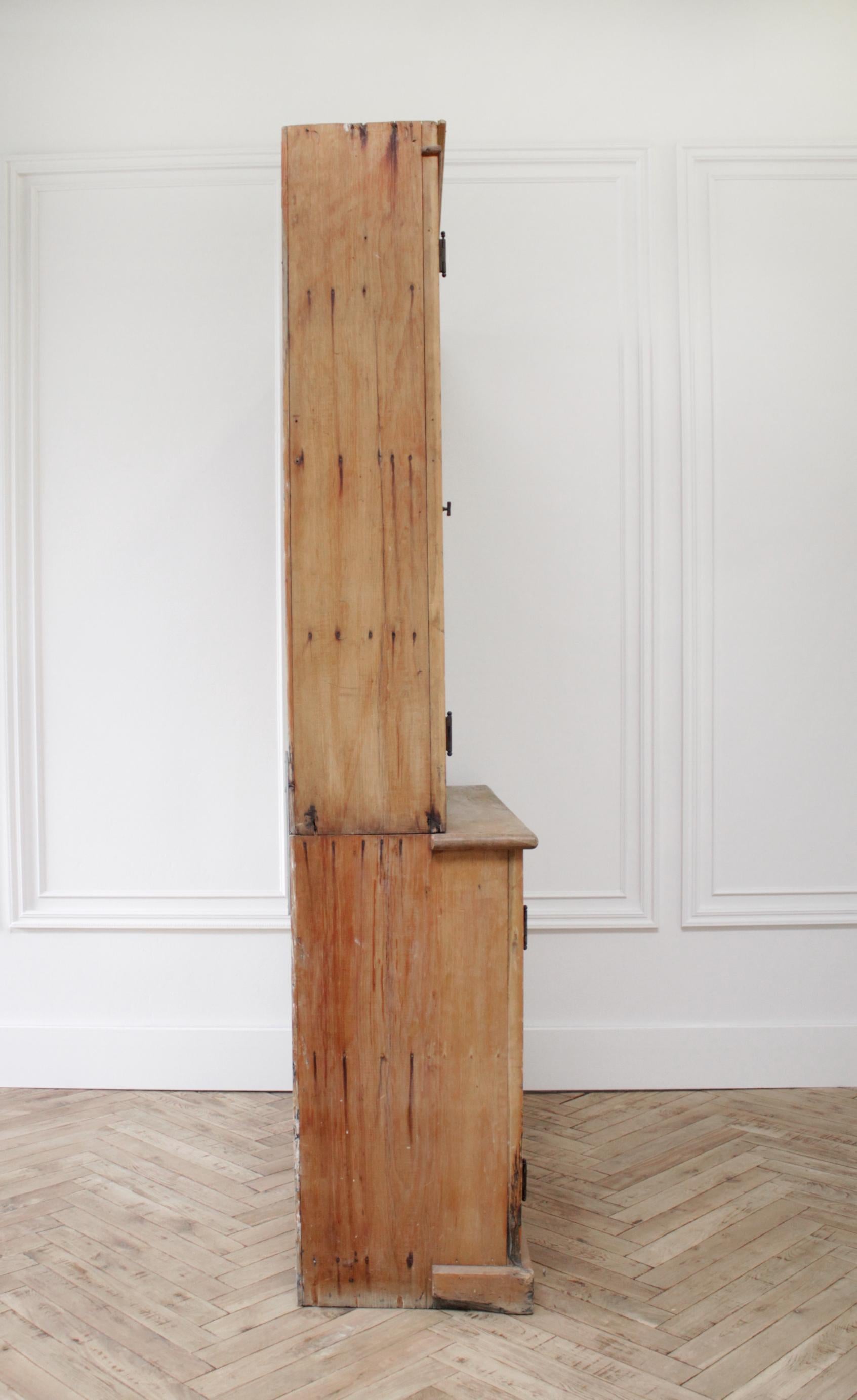 Antique Rustic Pine Wood 2 Part Cupboard at 1stDibs antique pine