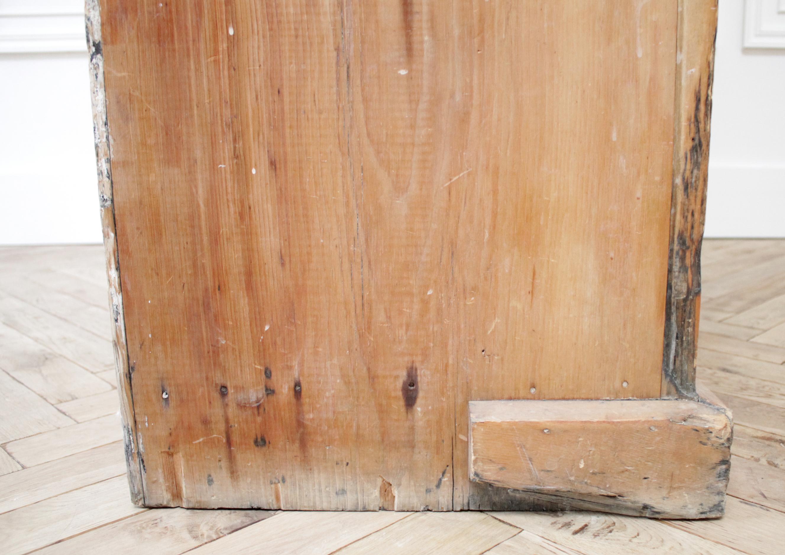 Antique Rustic Pine Wood 2 Part Cupboard 7