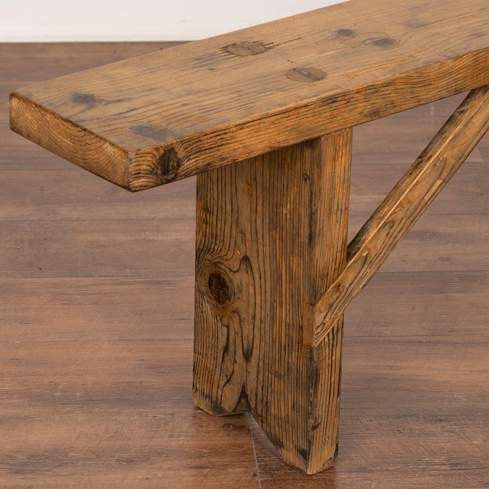 Antique Rustic Plank Pine Bench from Hungary, circa 1890 2