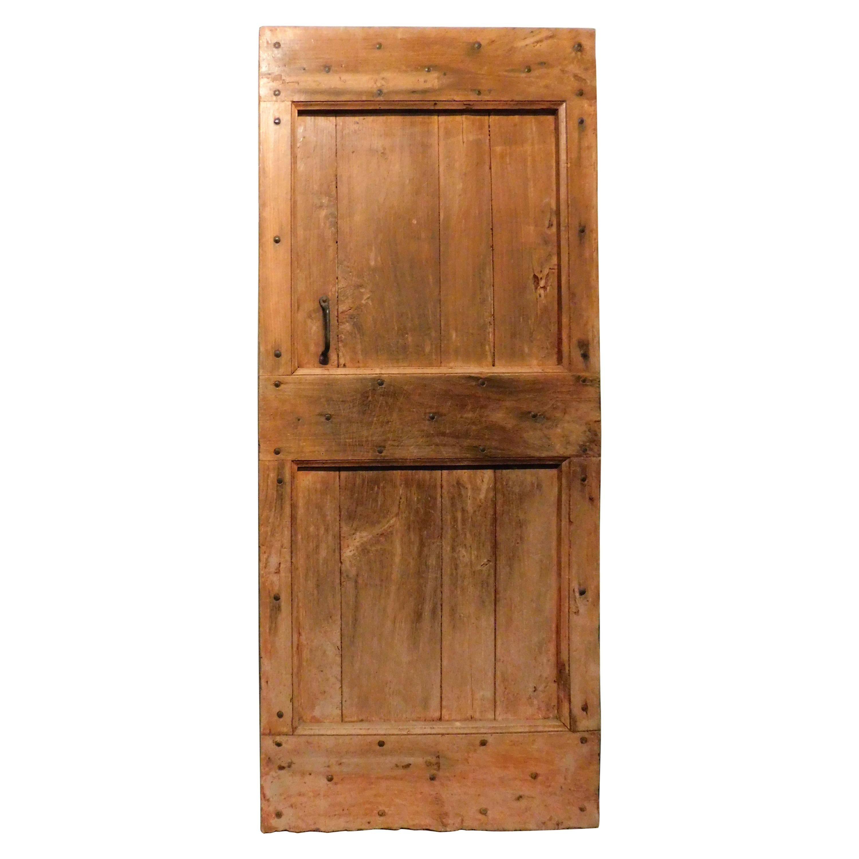 Antique Rustic Poplar Door, 19th Century, Italy