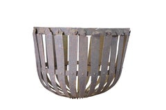Antique Rustic Iron Farmhouse Basket Hay Feeder Planter Fire Pit 25"