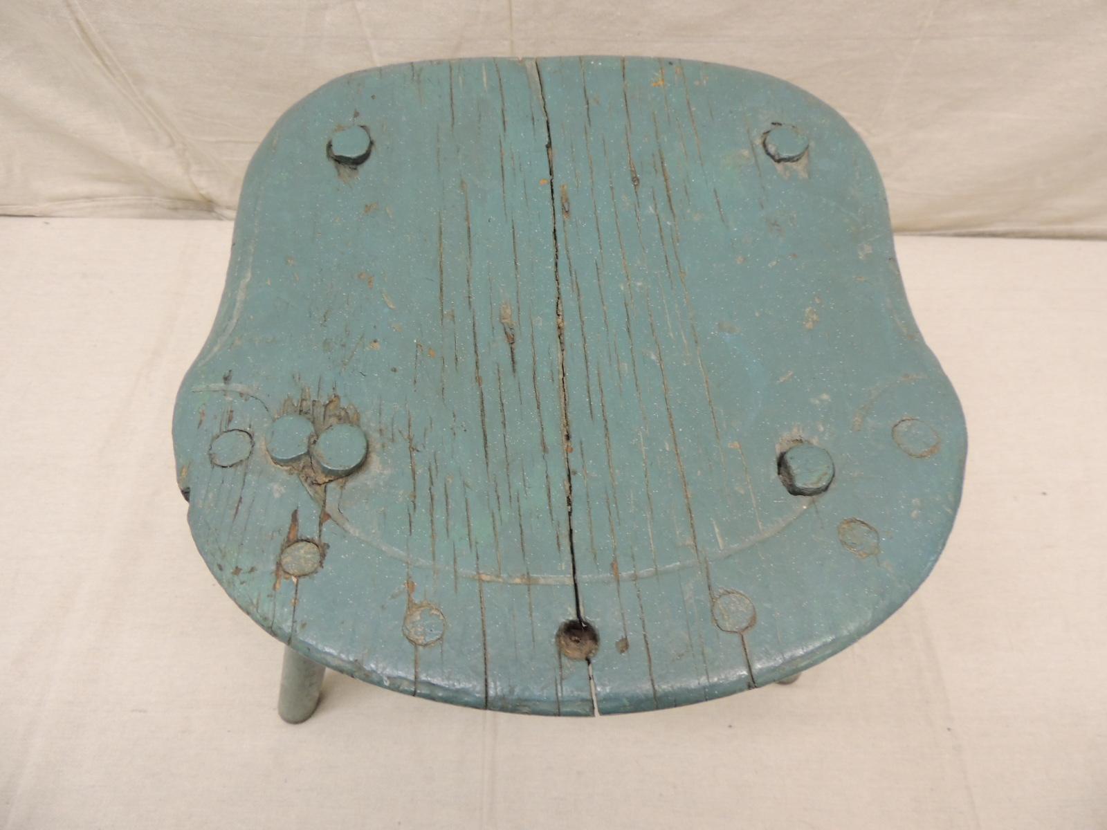 Hand-Crafted Antique Rustic Painted Stool