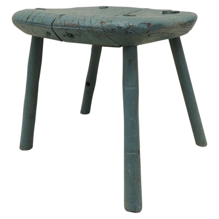 Antique Rustic Painted Stool For Sale at 1stDibs painted stools for