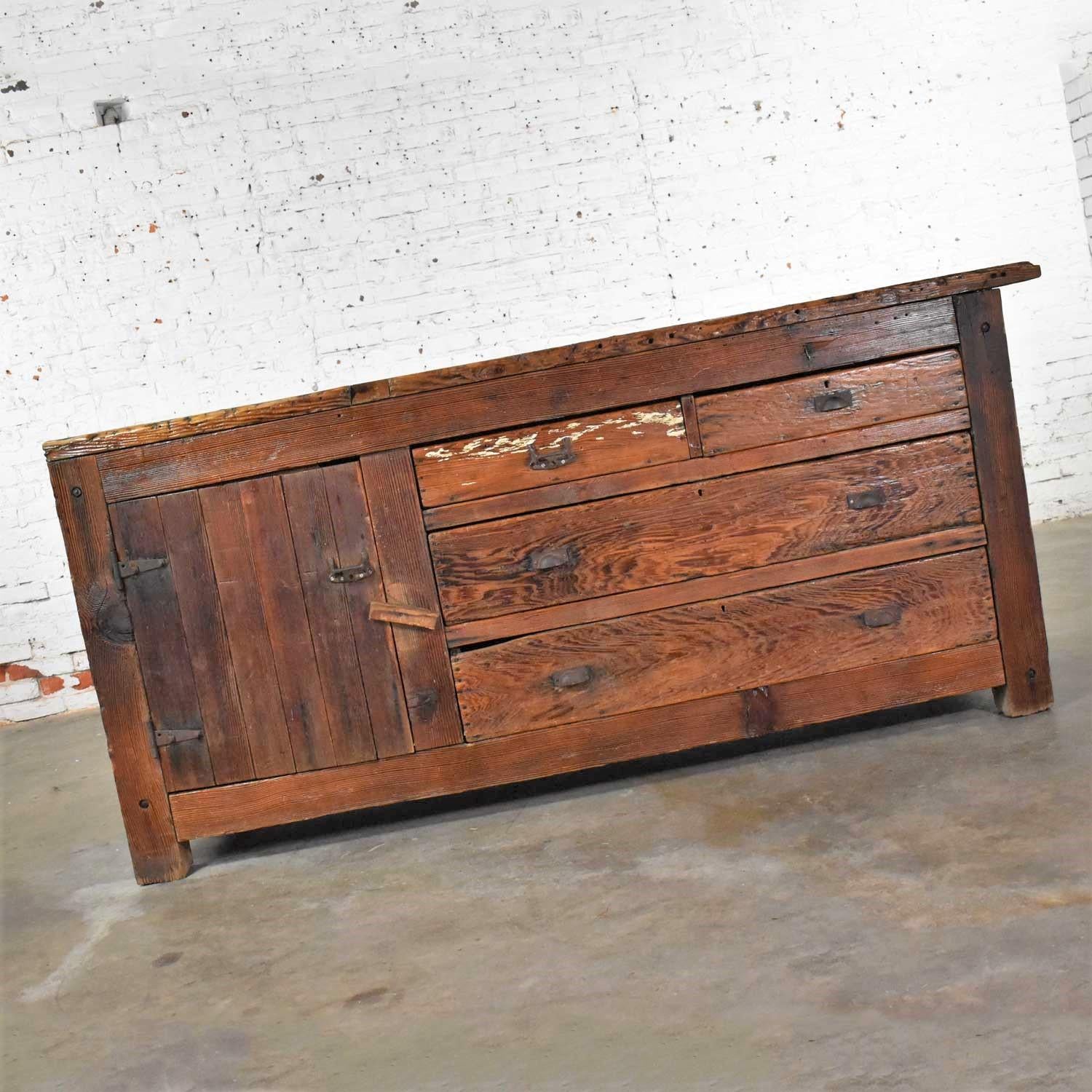 antique rustic sideboard