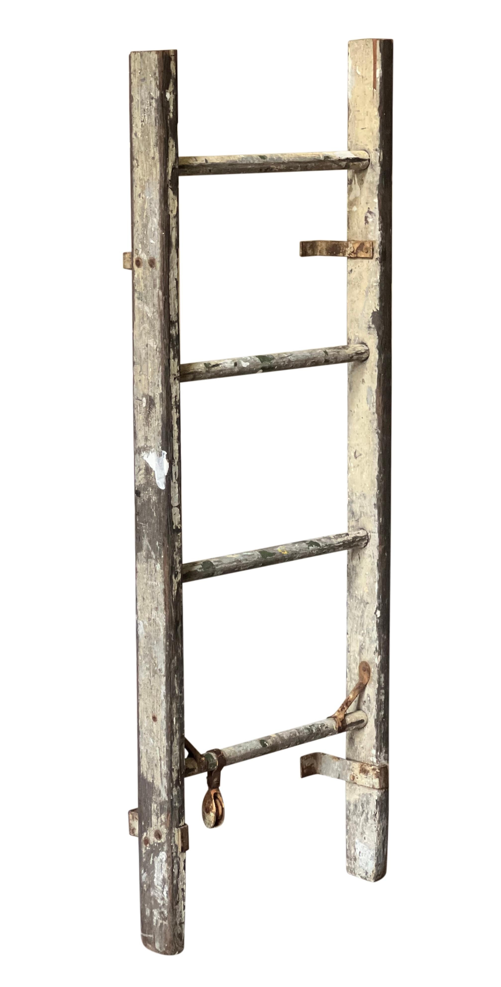 Antique Rustic Primitive Wood Ladder For Sale