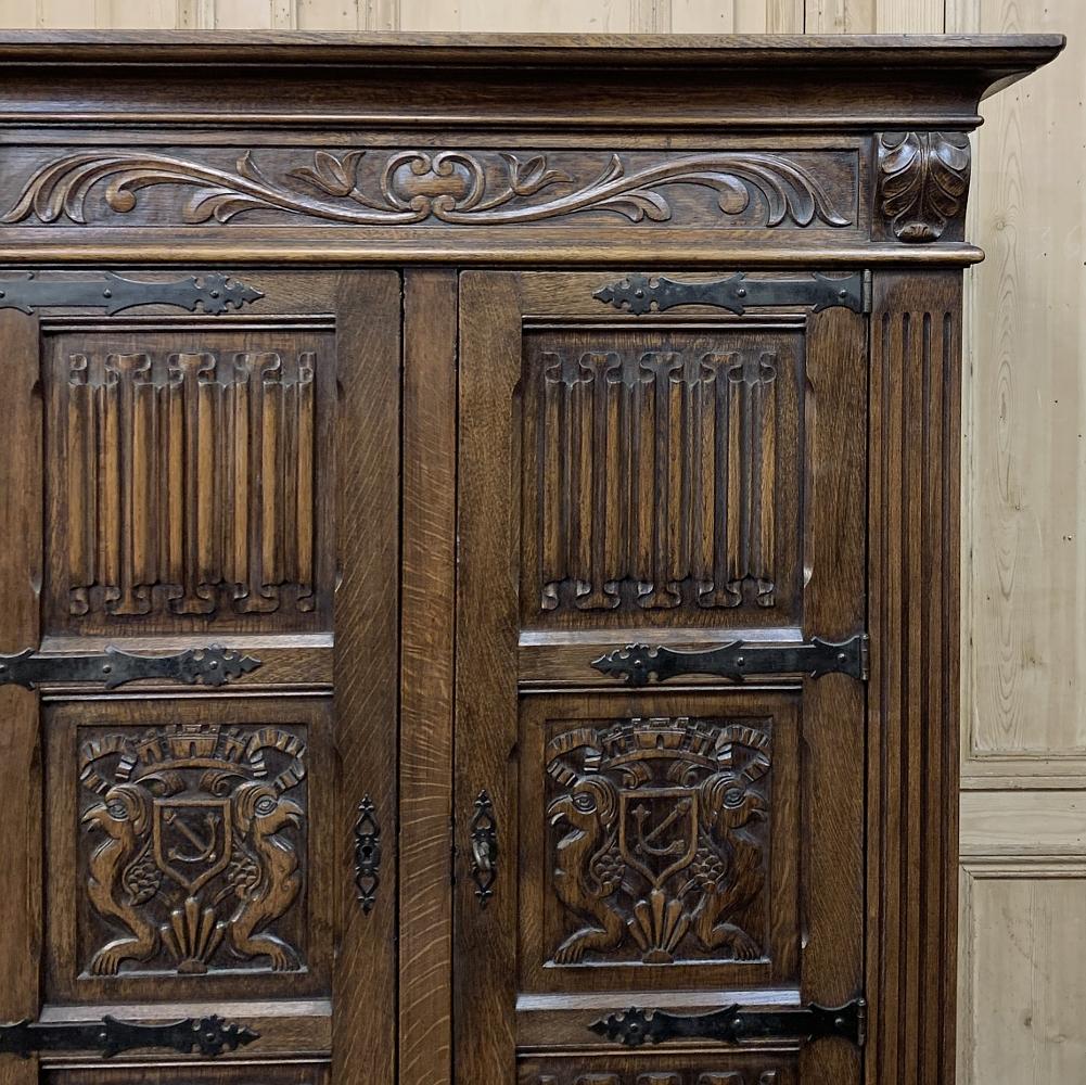 Antique Rustic Renaissance Raised Bonnetiere 1