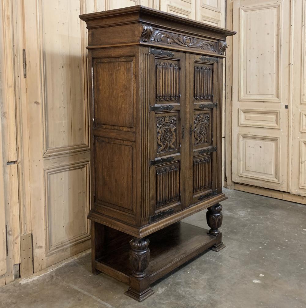 Renaissance Revival Antique Rustic Renaissance Raised Bonnetiere