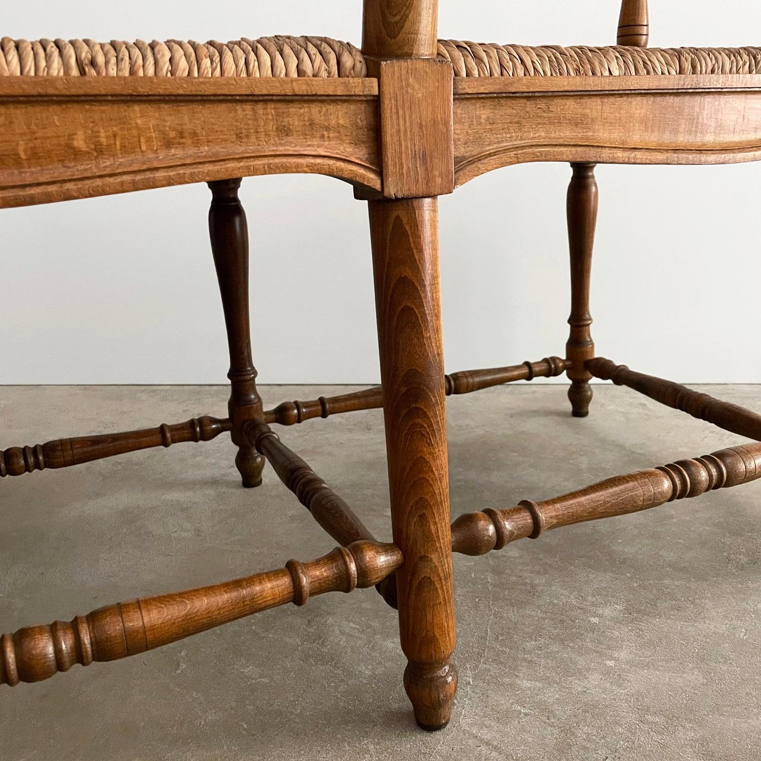 Antique Rustic Scalloped Wood Settee Bench 12