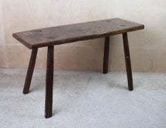 Antique Rustic Hardwood Low Side Table. English C.1800