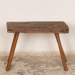 Antique Rustic Small Bench or Farm Stool from Sweden