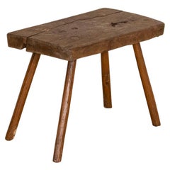 Antique Rustic Small Bench or Farm Stool from Sweden