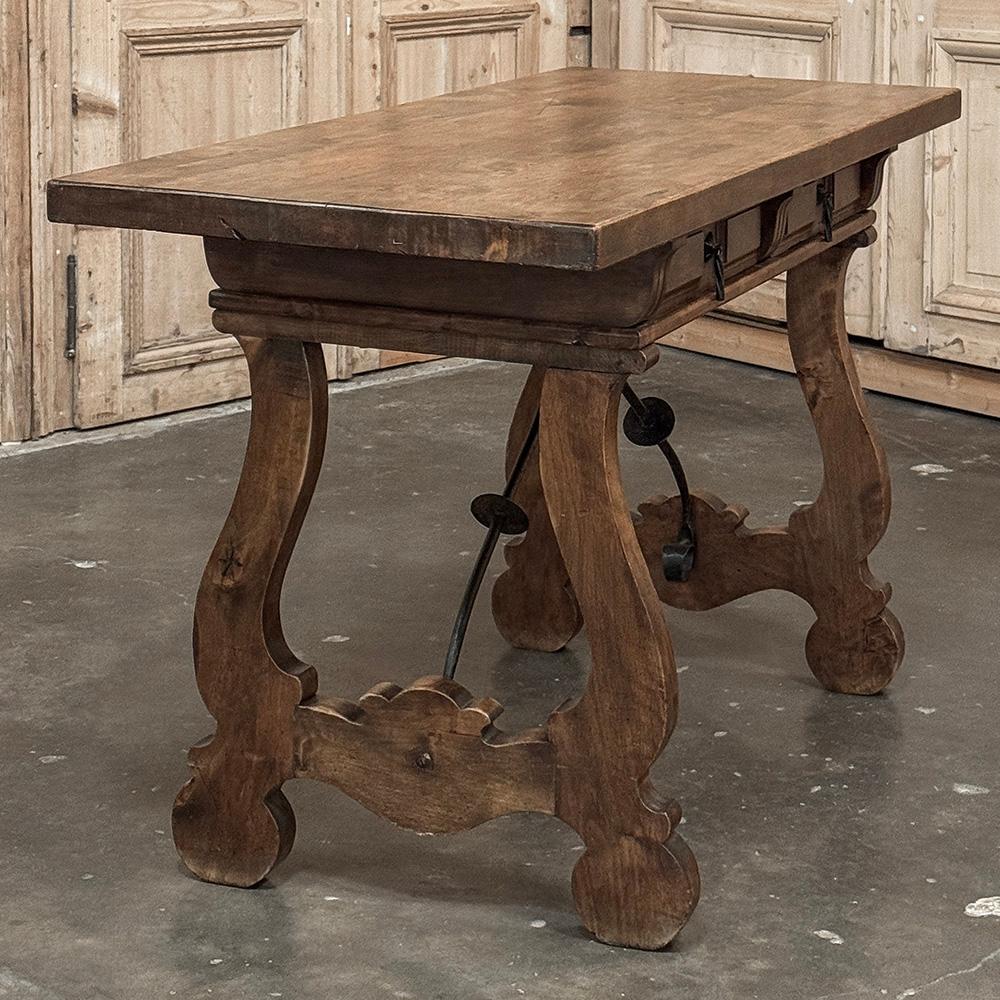 Antiker rustikaler spanischer Schreibtisch ~ Konsole ~ Sofatisch (Schmiedeeisen) im Angebot