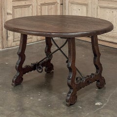 Antique Rustic Spanish Round Center Table