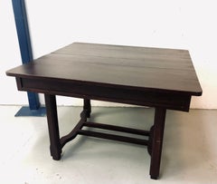 Antique Rustic Spanish Table, 1800s Table Island in Solid Wood