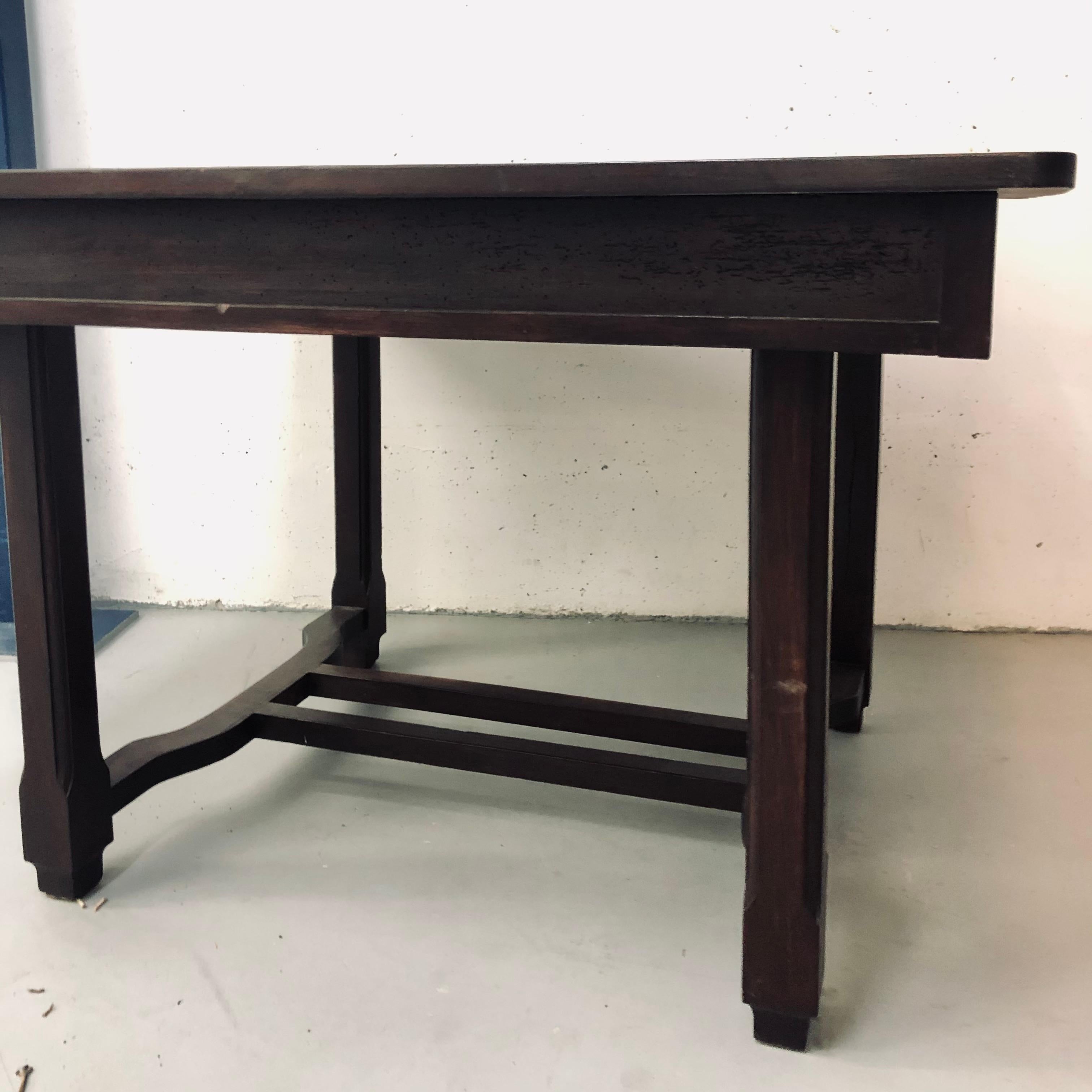 19th Century Antique Rustic Spanish Table, 1800s Table Island in Solid Wood For Sale