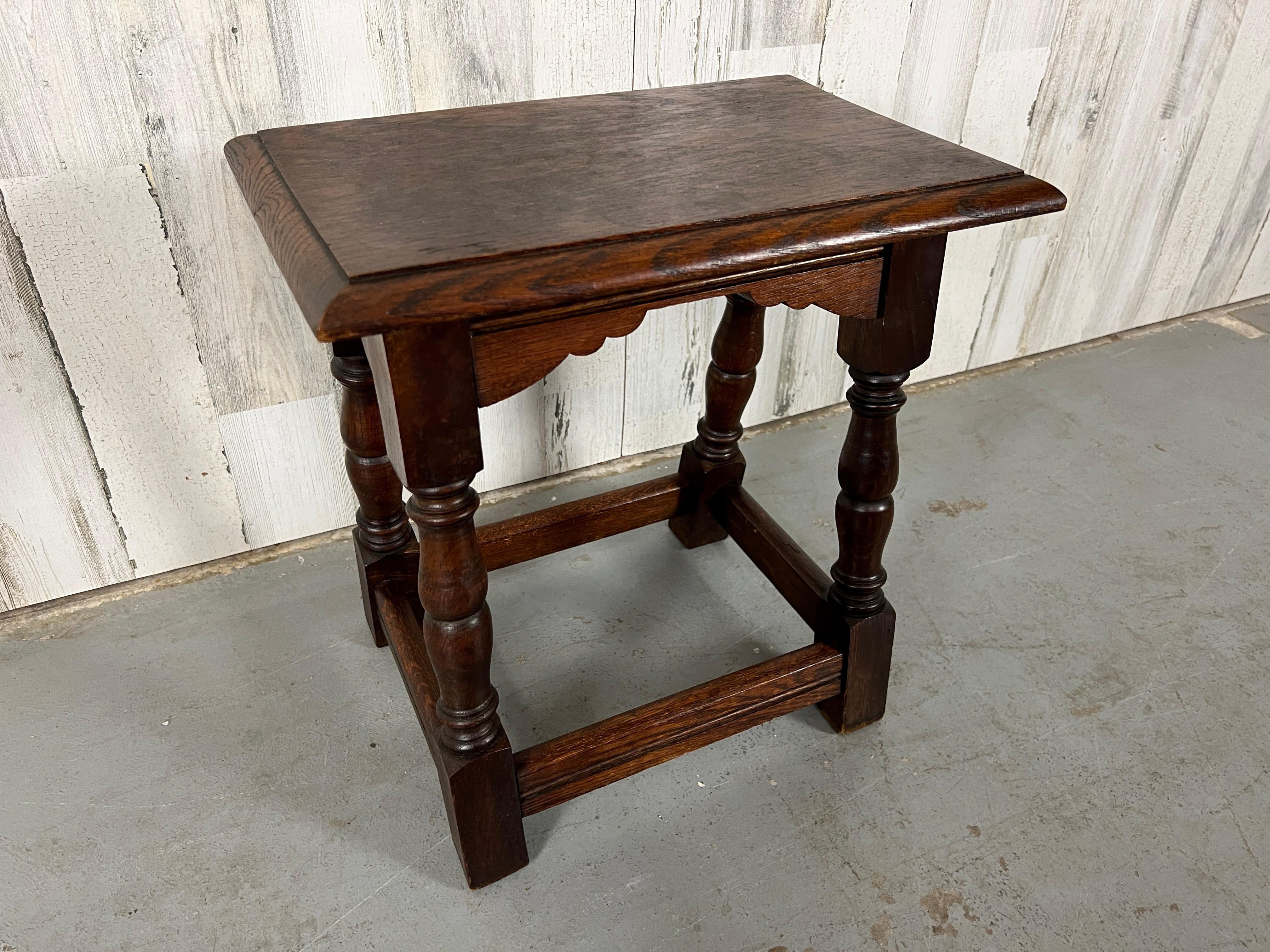 Oak Antique Rustic Stool / Table For Sale