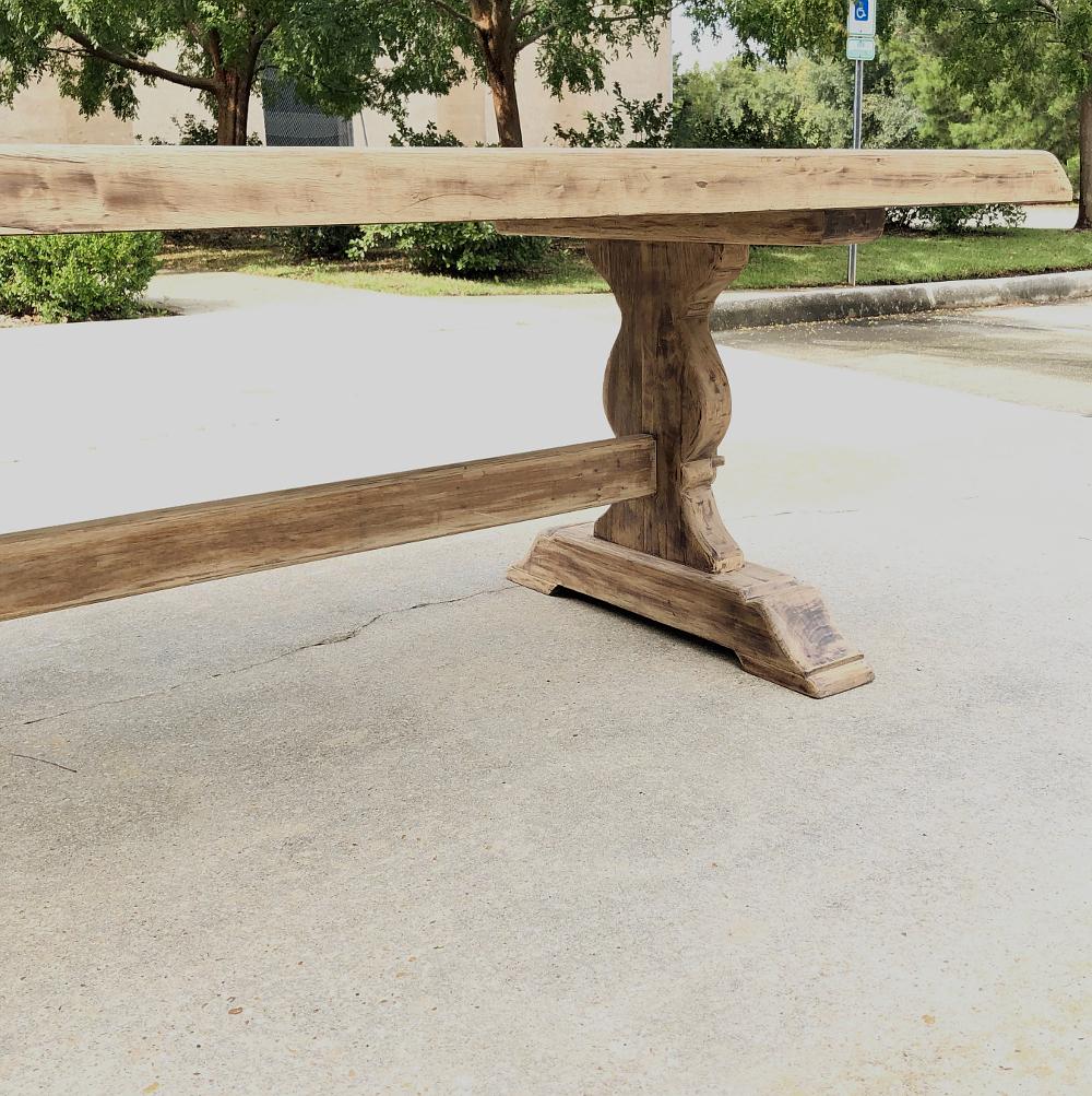 Antique Rustic Stripped Sycamore Trestle Table 4