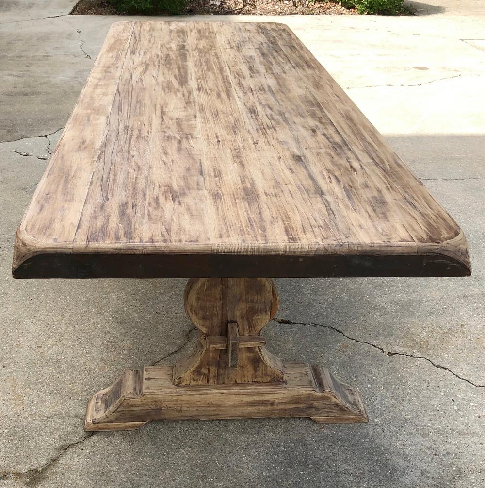 French Antique Rustic Stripped Sycamore Trestle Table