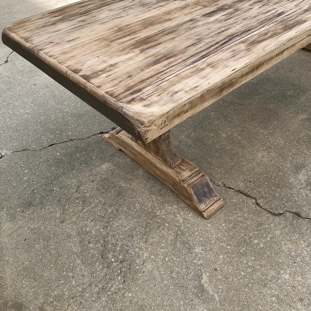 Antique Rustic Stripped Sycamore Trestle Table 1