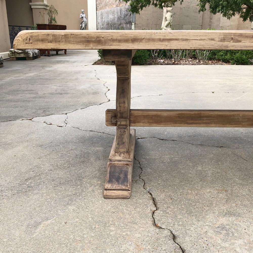 Antique Rustic Stripped Sycamore Trestle Table 3