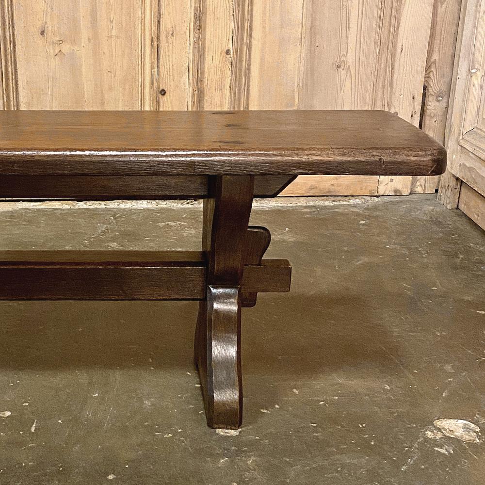 Antique Rustic Trestle Table includes Two Benches 3